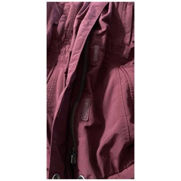 Lands' End Blue Button & Zip Jacket Sz M 10-12 Cinch Waist Hooded Squall Protect - Picture 16 of 16